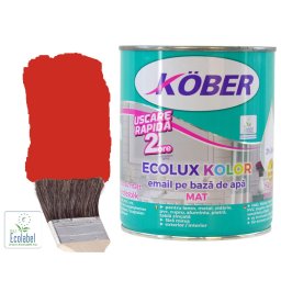 Vopsea pe baza de apa Ecolux Kolor Mat RAL 3028 Rosu Pur 2.5 l Kober,