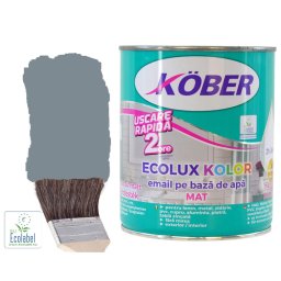 Vopsea pe baza de apa Ecolux Kolor Mat RAL 7000 Gri Sobolan 2.5 l Kober,