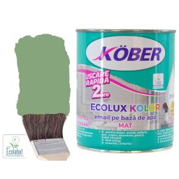 Vopsea pe baza de apa Ecolux Kolor Mat RAL 6021 Verde Deschis 2.5 l Kober,