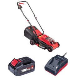 Masina de tuns iarba, gazon, electrica, motor fara perii, cu acumulator 4 Ah, incarcator, 20V Li-ion, 32 cm, Worcraft