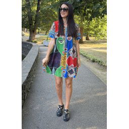 ROCHIE SCURTA IN A CU MANECA SCURTA MIRAGERO TALIE UNICA Multicolora