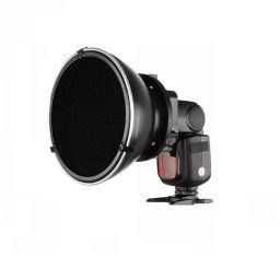 Beauty-dish FalconEyes cu grid honeycomb pentru blitz pe patina cu adaptor universal