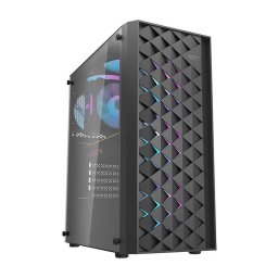 Carcasa DK351 ATX, Middle Tower, Tempered glass + 4 fans Negru