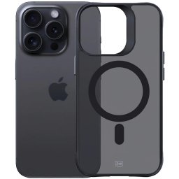 Husa Husa MagSafe pentru Apple iPhone 14 Pro, 3MK, Smoke MagCase, Neagra
