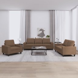 Set de canapele, 3 piese, maro, textil GartenMobel Dekor