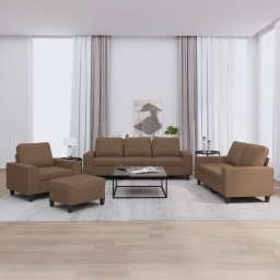 Set de canapele, 4 piese, maro, textil GartenMobel Dekor