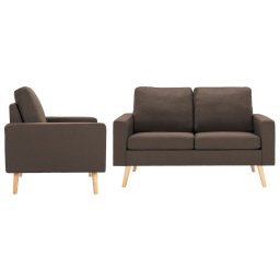 Set de canapele, 2 piese, maro, material textil GartenMobel Dekor