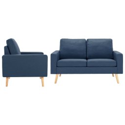 Set de canapele, 2 piese, albastru, material textil GartenMobel Dekor