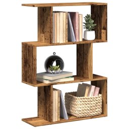 Biblioteca/separator 3 niveluri lemn vechi 70x24x97 cm lemn GartenMobel Dekor