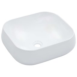 Chiuveta de baie, alb, 44,5x39,5x14,5 cm, ceramica GartenMobel Dekor