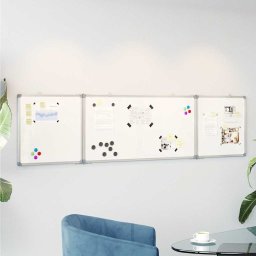 Tabla magnetica pliabila, alb, 160x40x1,7 cm, aluminiu GartenMobel Dekor
