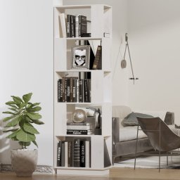 Biblioteca/Separator camera, alb, 51x25x163,5 cm lemn masiv pin GartenMobel Dekor