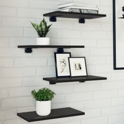 Placi pentru Biblioteca 4 buc Negru Stejar 40x20x1.5 cm Lemn Compus GartenMobel Dekor