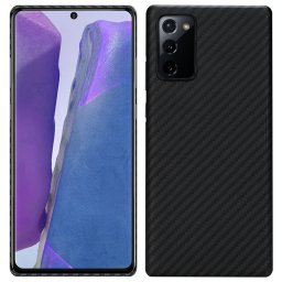 Husa Husa telefon Pitaka MagEz pentru Samsung Galaxy Note 20 din Fibra de Aramida, Negru - Gri
