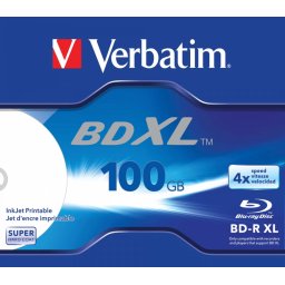 BD-R XL VERBATIM 100GB, viteza 4x, 5 buc, Jewel case, Wide Inkjet Printable 43789