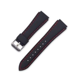 Curea silicon sport neagră cusătură roșie 20mm(23mm)