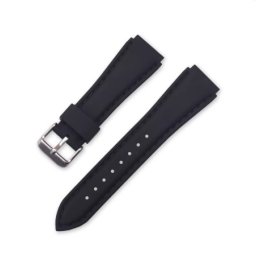 Curea silicon sport neagră cusătură neagră 20mm(23mm)