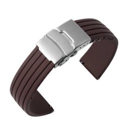 Curea silicon maron 20mm cu catarama cu siguranță
