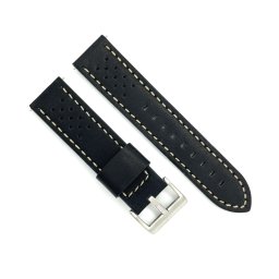 Curea piele neagra cusaturi albe Rally 20mm - 3985820