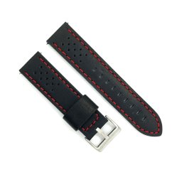 Curea piele neagra cusături roșii Rally 24mm - 3985324