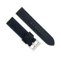 Curea piele neagra cusături albastre Rally 22mm - 3985222