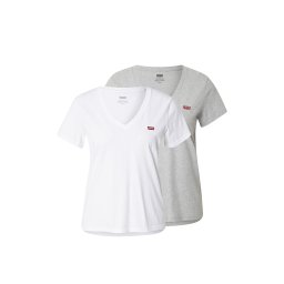 LEVI'S ® Tricou 'Perfect V-Neck Tee (2-Pack)' gri / alb