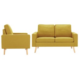 Set de canapele, 2 piese, galben, material textil GartenMobel Dekor