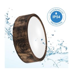 Plafonieră baie OAK SMOKY 2xE27/15W/230V IP54, Ø 27,5 cm, stejar maro