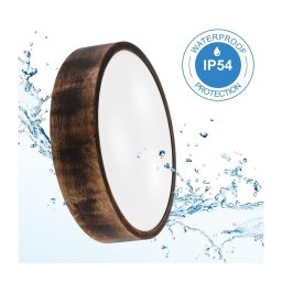 Plafonieră baie OAK SMOKY 3xE27/15W/230V IP54, 37,5 cm, stejar maro