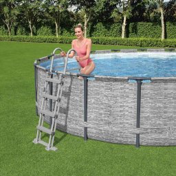 Scara de siguranta pentru piscina supraterana Bestway Flowclear, 4 trepte, 122 cm