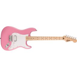 Squier Sonic Stratocaster HT H Maple Fingerboard White Pickguard Flash Pink