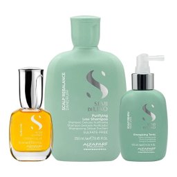 Set anti-matreata Alfaparf Milano Scalp Rebalance Sampon 250 ml + Tonic 125 ml + Ulei Cristalli Liquidi, 15 ml