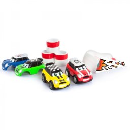 Go Mini - Set 4 masinute pullback cu rampa