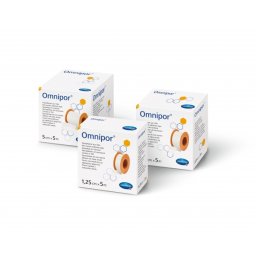 OMNIPOR PLASTURI PE SUPORT HARTIE 1,25 CM X 5 CM X 1 ROLA
