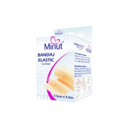 Bandaj elastic cu clema, 7,5 cm x 4,5 m, Minut