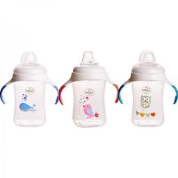 CANA CU MANERE SI CIOC DE SILICON MINUT BABY, 300 ML, 6+