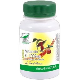 Vitamina C 1000mg cu Macese si Acerola cu Gust de Lamaie 100cps