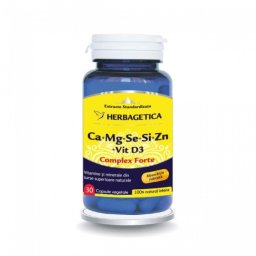 Ca+Mg+Se+Si+Zn cu Vit D3 Complex Forte 30 Cps
