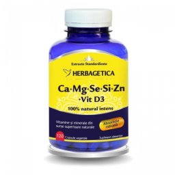 Ca+Mg+Se+Si+Zn cu Vit D3 Complex Forte 120 Cps