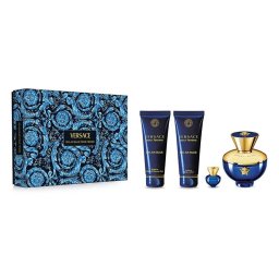 Versace Dylan Blue Set cadou pentru femei 100 ml EDP + EDP 5 ml + 100 ml gel de duș + 100 ml loțiune de corp