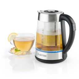 Klarstein Ostfriese 2-in-1, fierbator 1,7L 2200W 4 nivele de temperatură, schimbare a culorii , LED , din oțel inoxidabil sisticlă (KTL3-Ostfriese)
