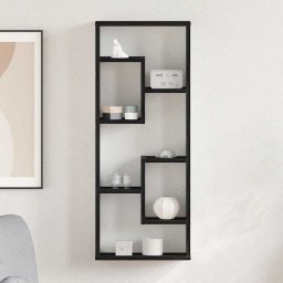 Raft de perete, stejar negru, 36x16x90 cm, lemn stratificat GartenMobel Dekor