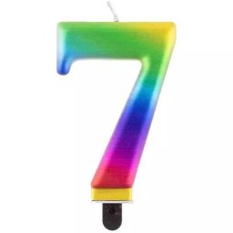 Lumânare de aniversare de culoare curcubeu, 8 cm - 7