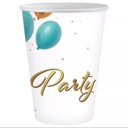 Pahare de hârtie cu inscripția Party, 250 ml - 6 buc