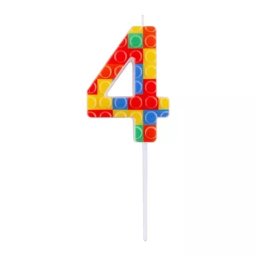 Lumânare cu model de cuburi de construcție - 4