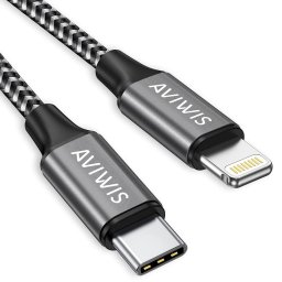 Goobay cable Lightning textile grey / silver 2.0m - 49269