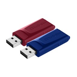 MEMORIE USB VERBATIM StoreNGo SLIDER 2 X 32GB USB 2.0 ROSU, ALBASTRU 49327 (TIMBRU VERDE 0.03 LEI)