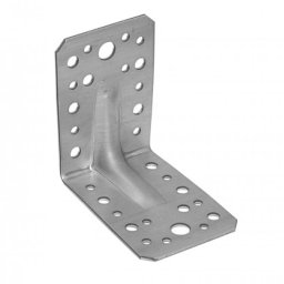 Coltar metalic inclinat la 90°, cu ranforsare, model KPL, otel zincat, diverse dimensiuni, g=2 mm, pentru constructii din lemn (Dimensiuni: 90x50x55x2 mm)