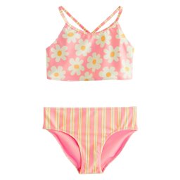 Next Costum de baie două piese crem / galben / roz deschis
