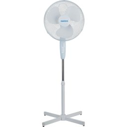Ventilator cu picior Daewoo DVS1699V, putere 50 W, 40 cm diametru, trei trepte de putere, inaltime reglabila pana la 125 cm, gril frontal de protectie, oscilare la 90 grade, baza stabila, Alb